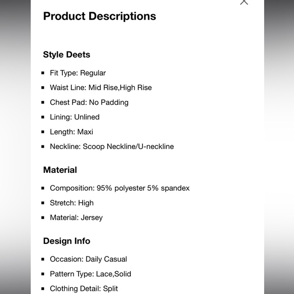 LACE SCOOP NECKLINE SLIT MAXI DRESS - Picture 3 of 3